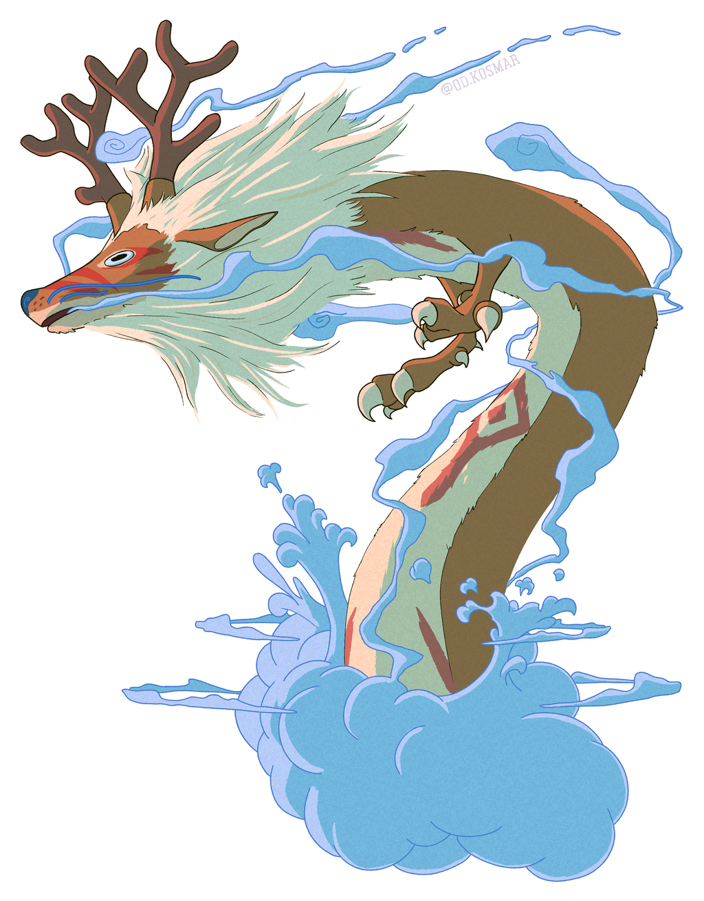 Deer Dragon Sticker