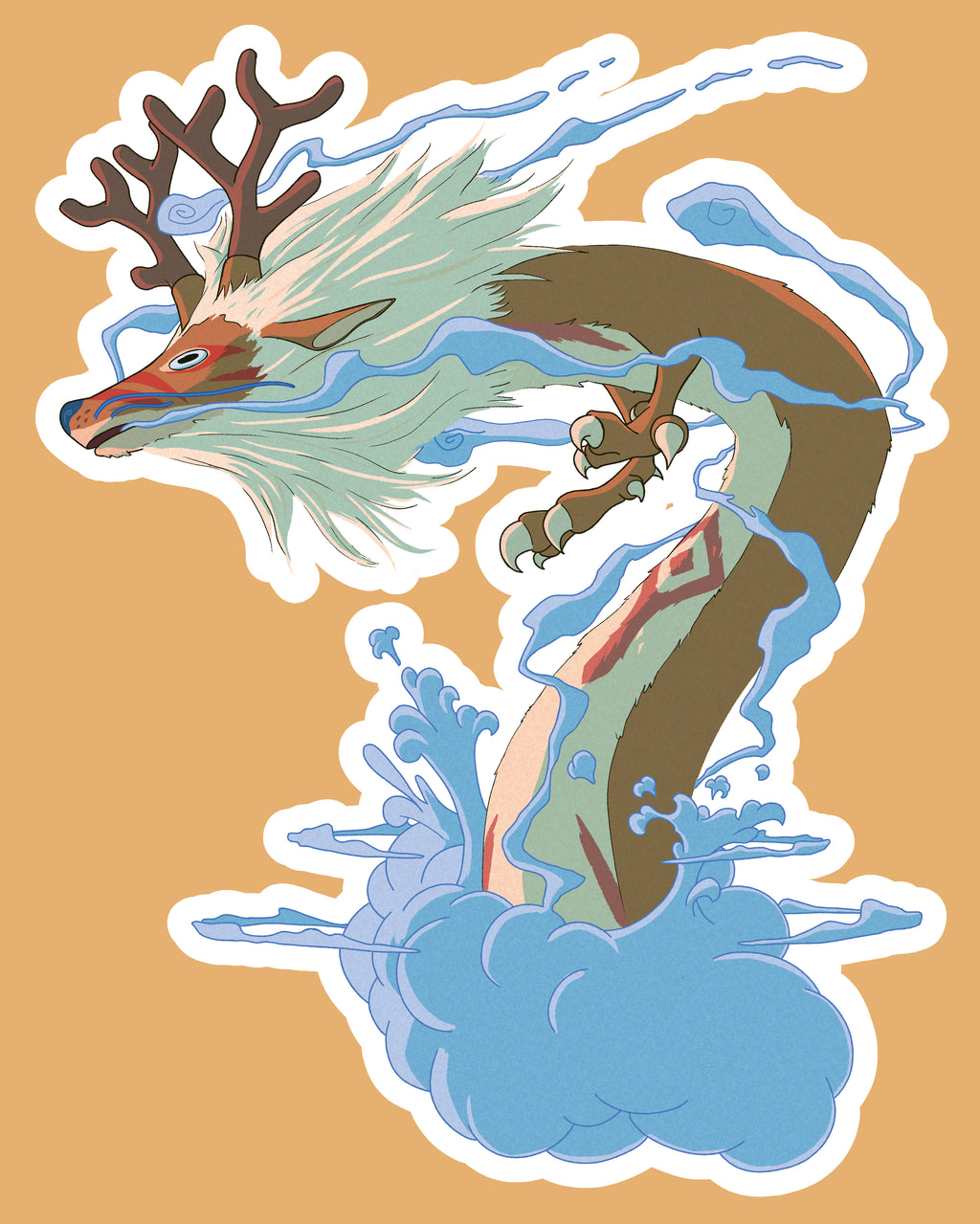 Deer Dragon Sticker Sheet